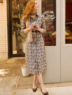 Louisa Dress in Pomegranate Grove