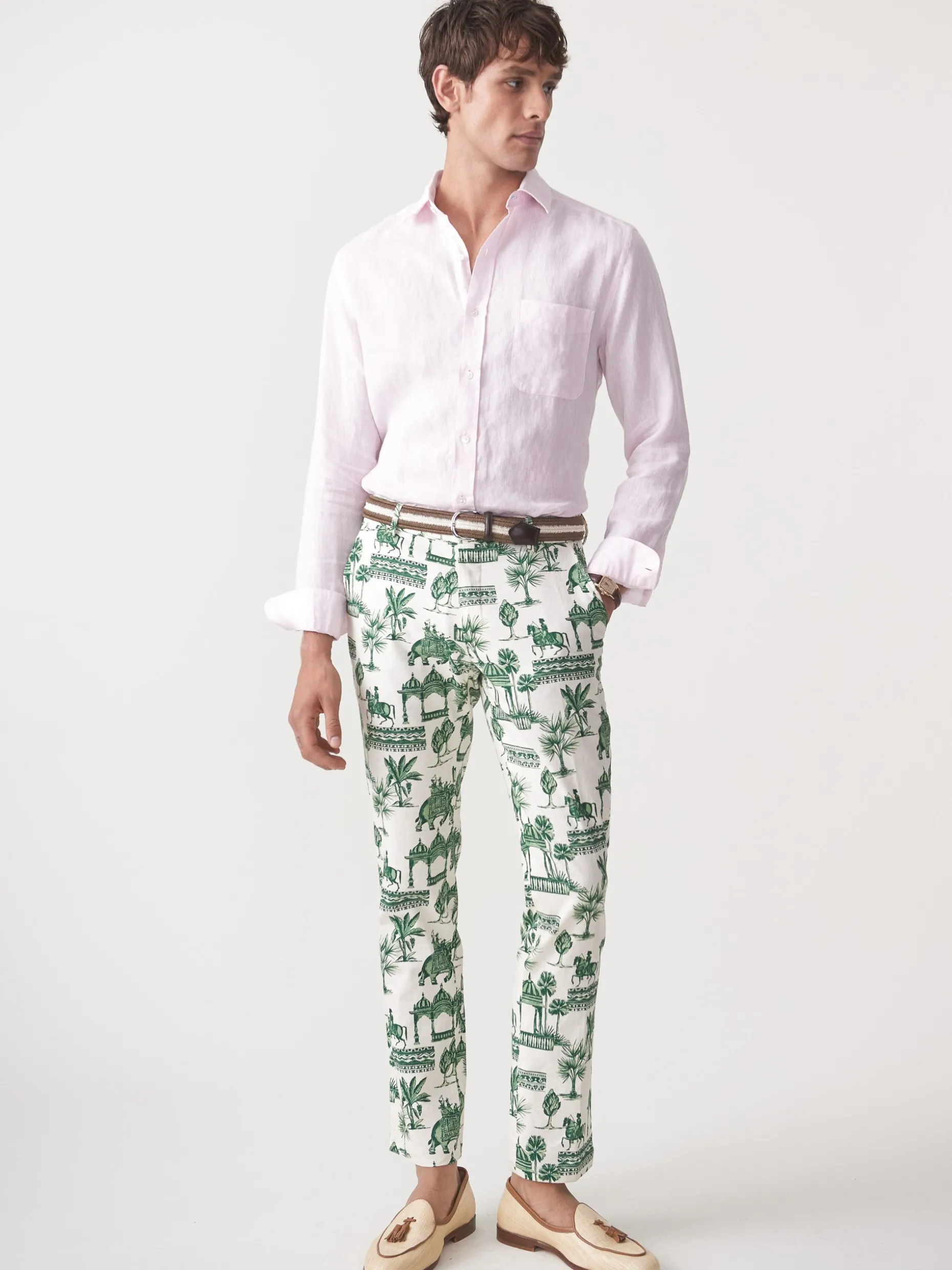 Lukas Linen Blend Pants in Desert Toile