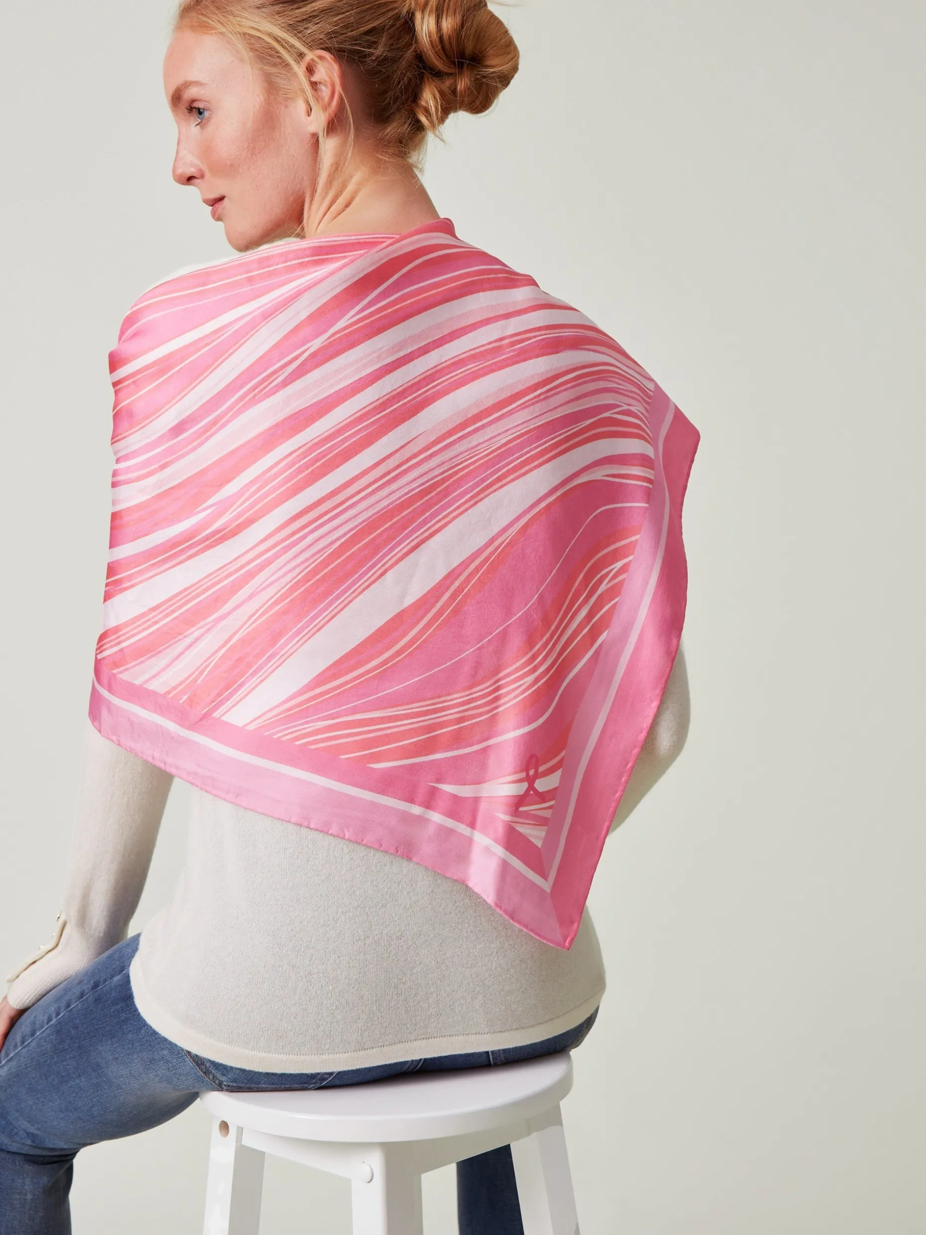 Mabel Silk Scarf in Weaver Square