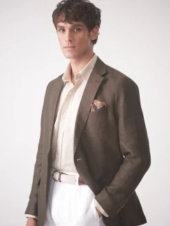 McCown Linen Sport Coat in Herringbone