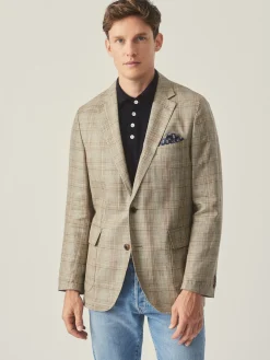 McCown Linen u0026 Wool Sport Coat in Glen Plaid