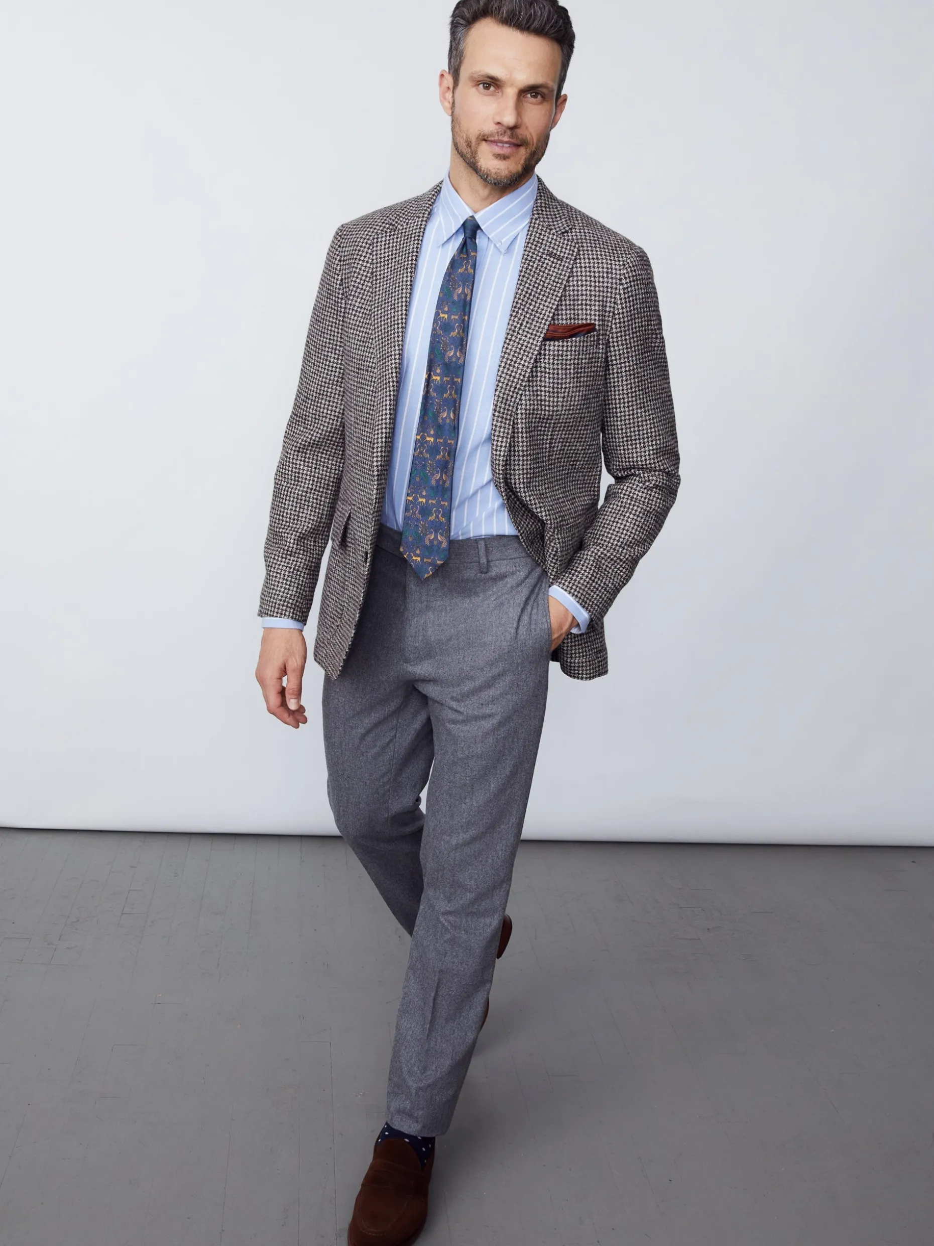McCown Wool Blazer in Houndstooth