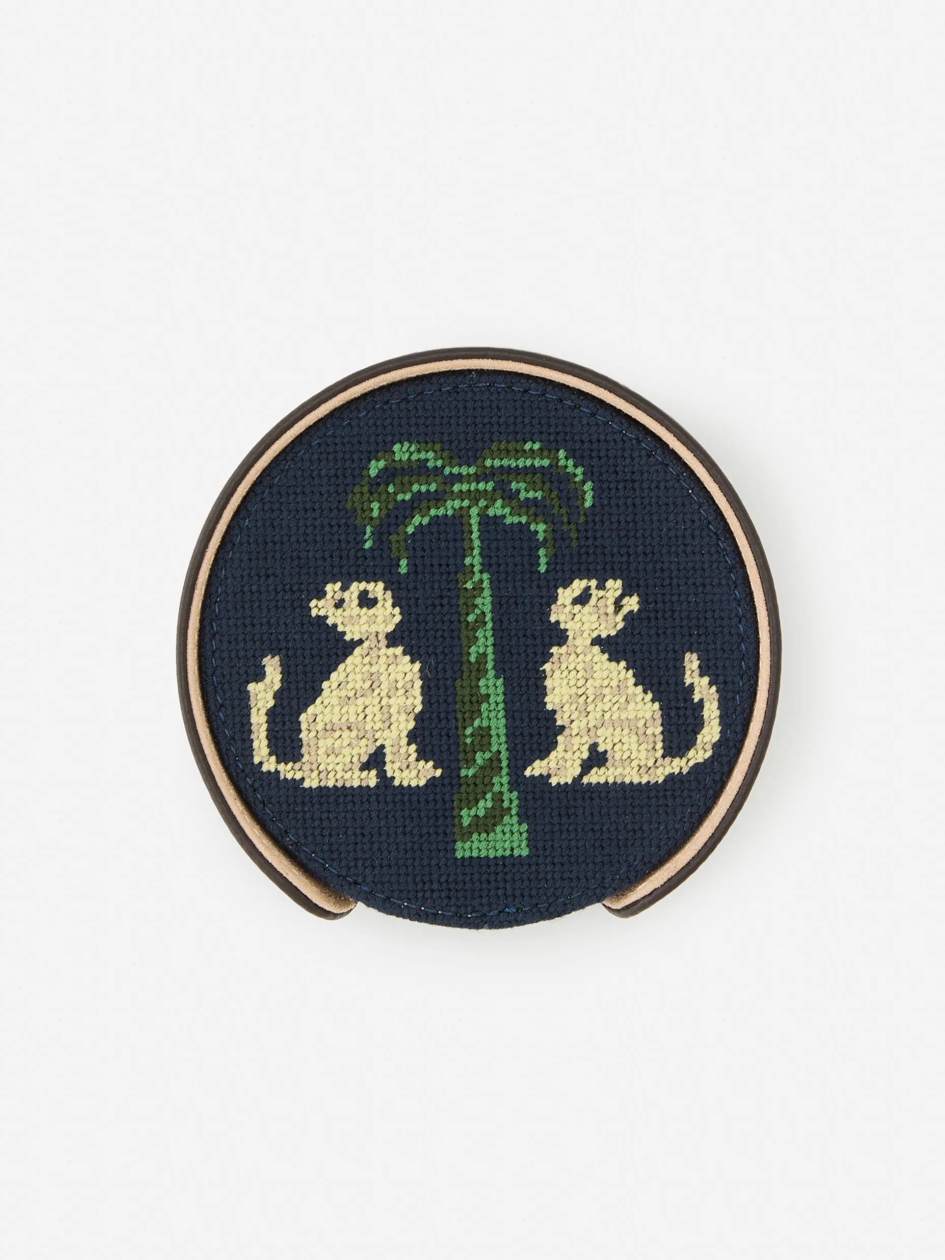 Needlepoint Coaster Set in Cat u0026 Tree