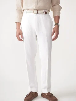 Oxford Linen Pants in Herringbone