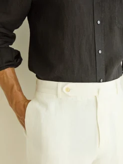 Oxford Linen Pants in Herringbone