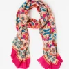 Reed Scarf in Blooming Stripes Oblong