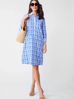 Rollins Dress in Micro Painted Lattice