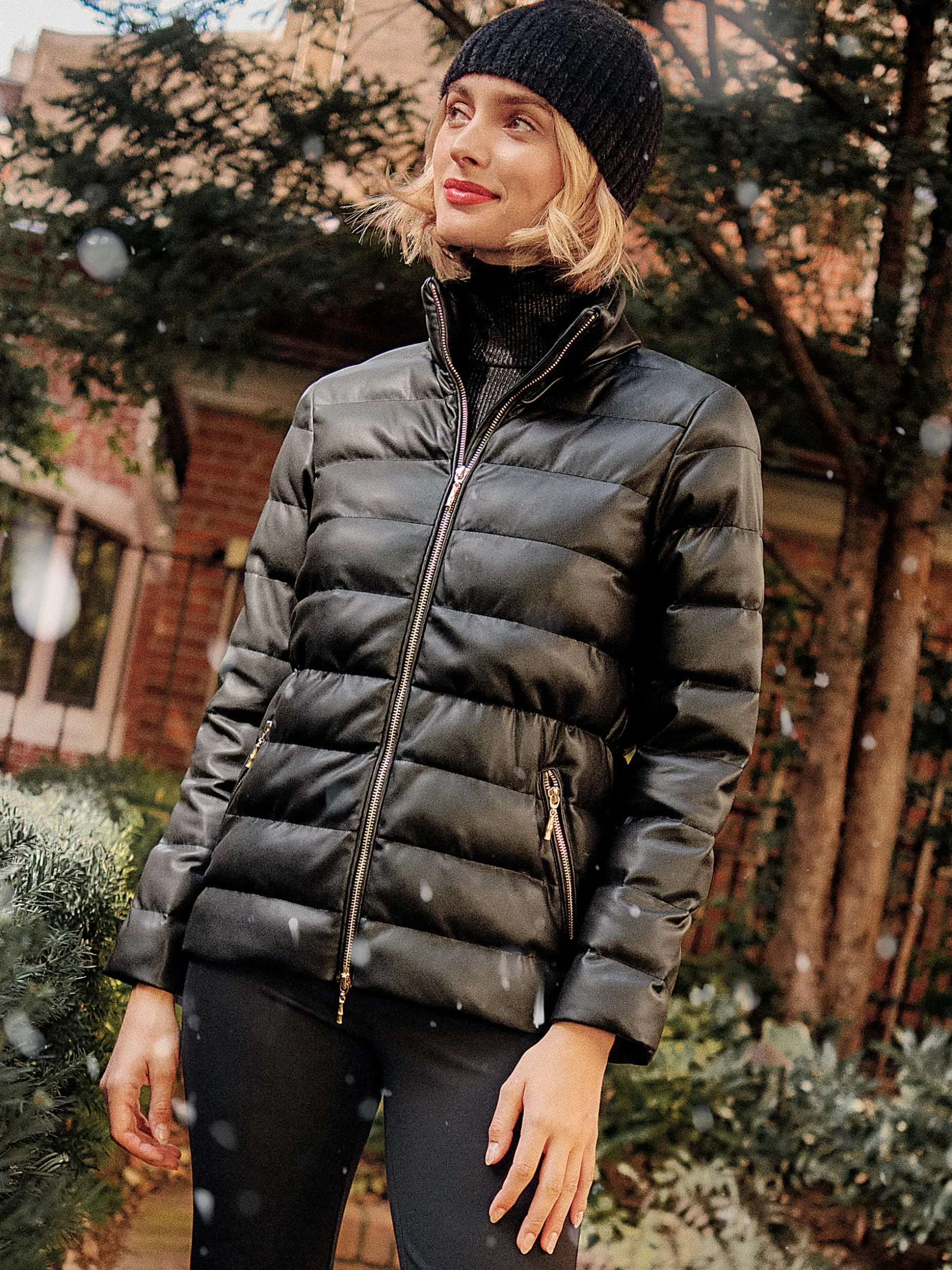 Sariah Vegan Leather Puffer Jacket