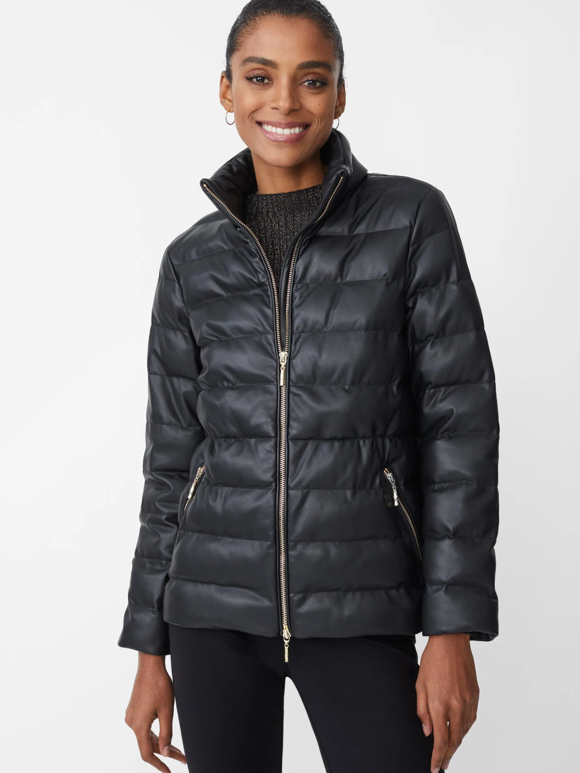 Sariah Vegan Leather Puffer Jacket