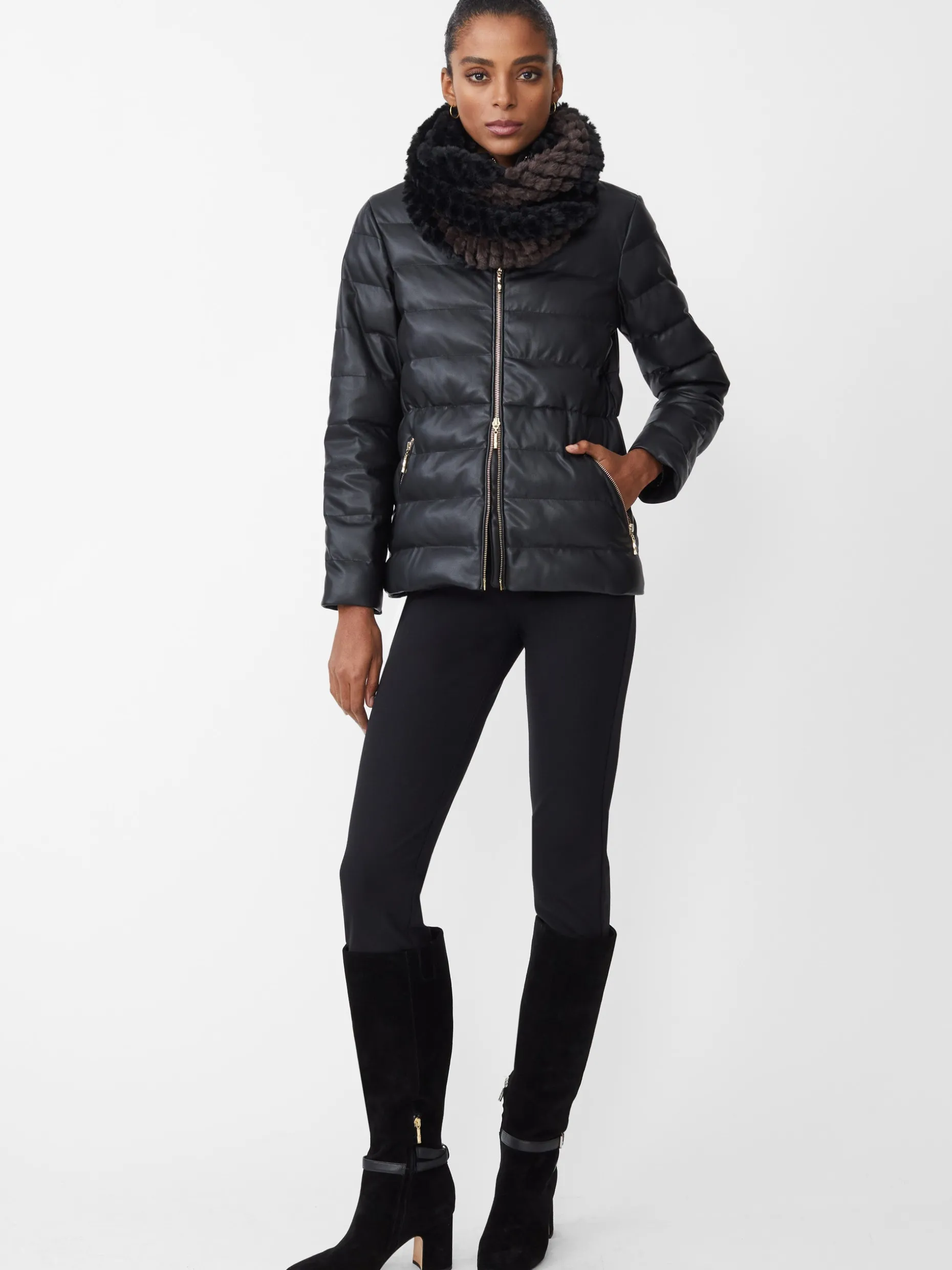 Sariah Vegan Leather Puffer Jacket