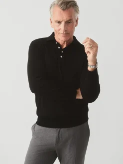 Savona Merino Wool u0026 Silk Polo Sweater