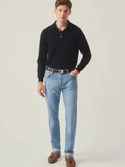 Savona Merino Wool u0026 Silk Polo Sweater