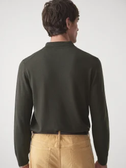 Savona Merino Wool u0026 Silk Polo Sweater