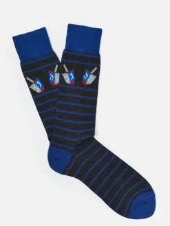 Socks in Dreidel Stripe