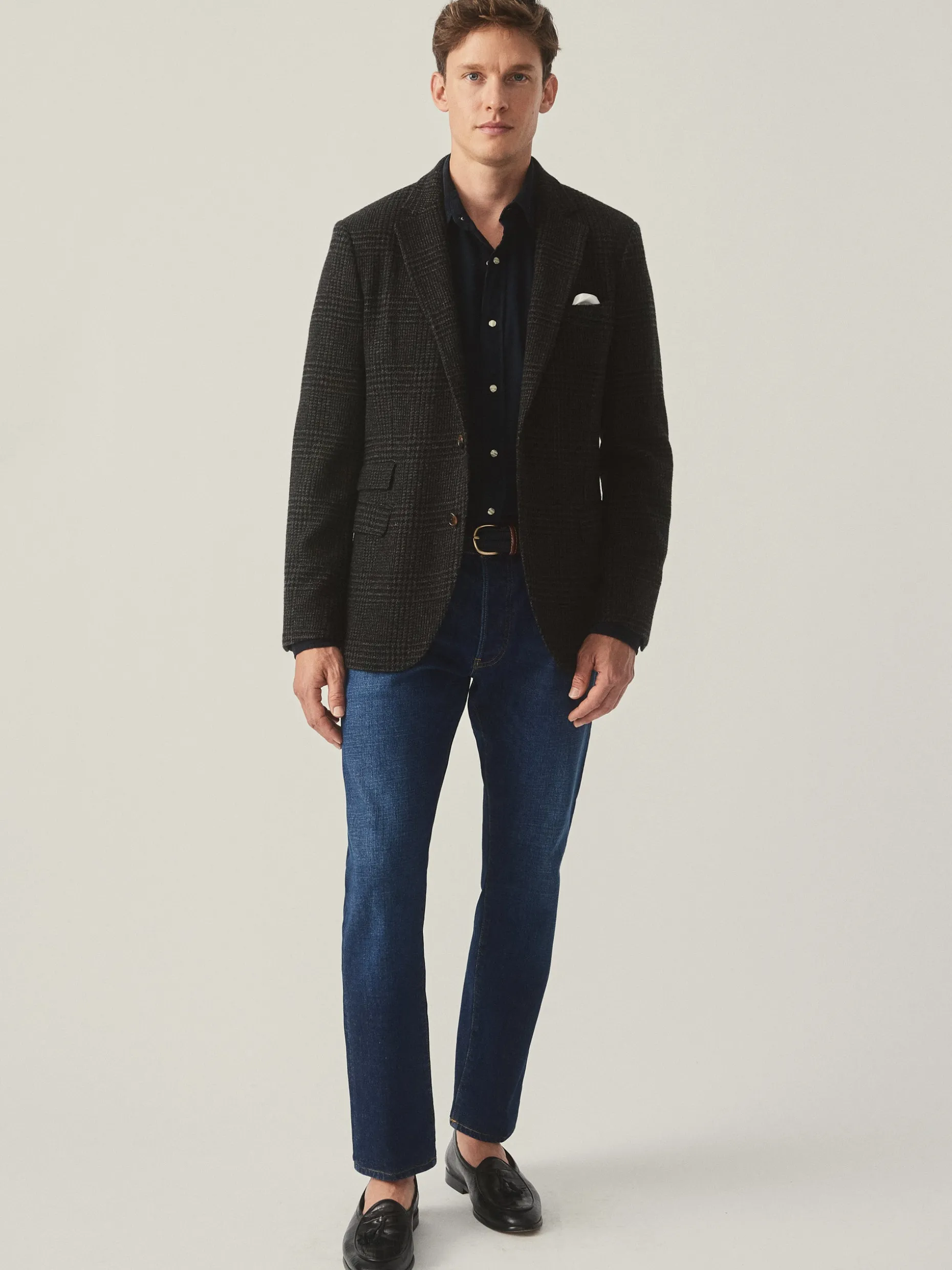 Suffolk Wool Sport Coat in Glen Plaid