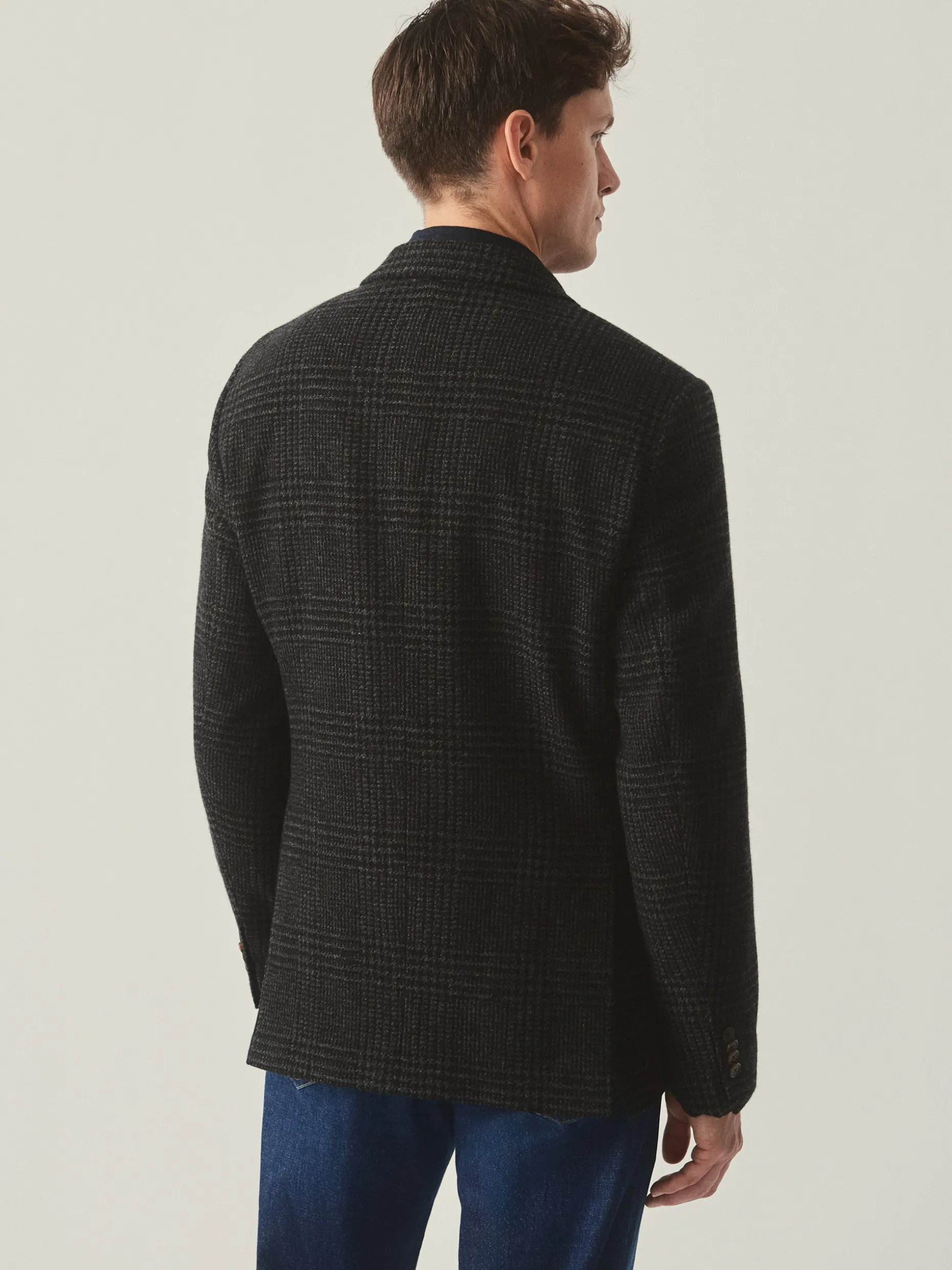Suffolk Wool Sport Coat in Glen Plaid