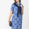Teresa Linen Blend Dress in Neo Tangier Geo
