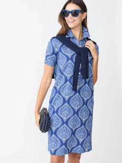 Teresa Linen Blend Dress in Neo Tangier Geo