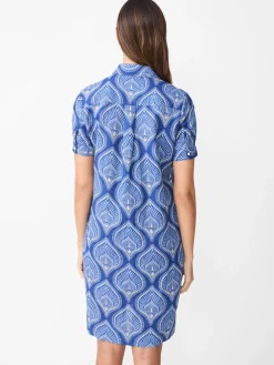 Teresa Linen Blend Dress in Neo Tangier Geo