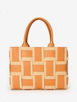 Tessare Leather u0026 Raffia Handbag