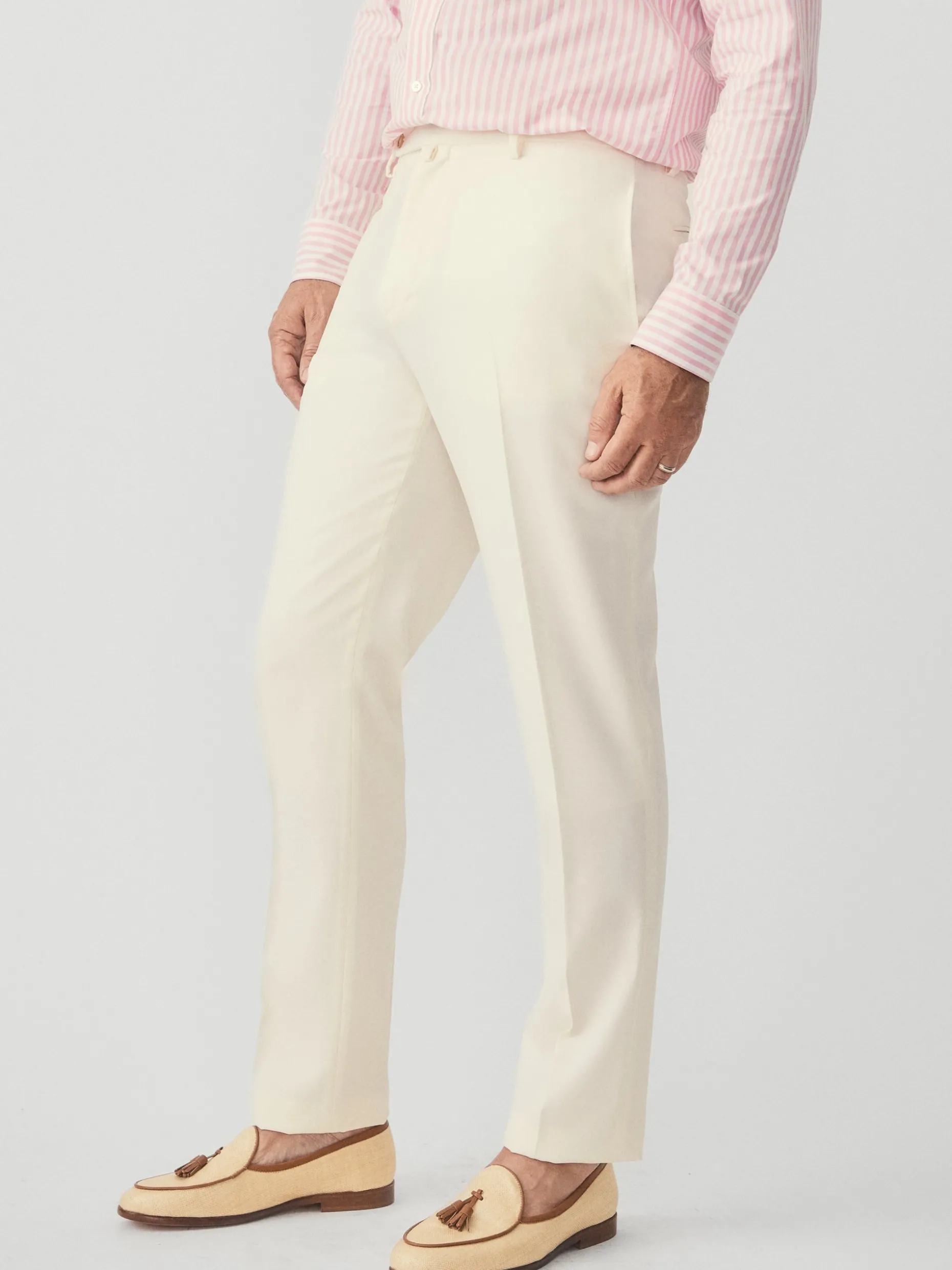 Wool Gaberdine Oxford Pants