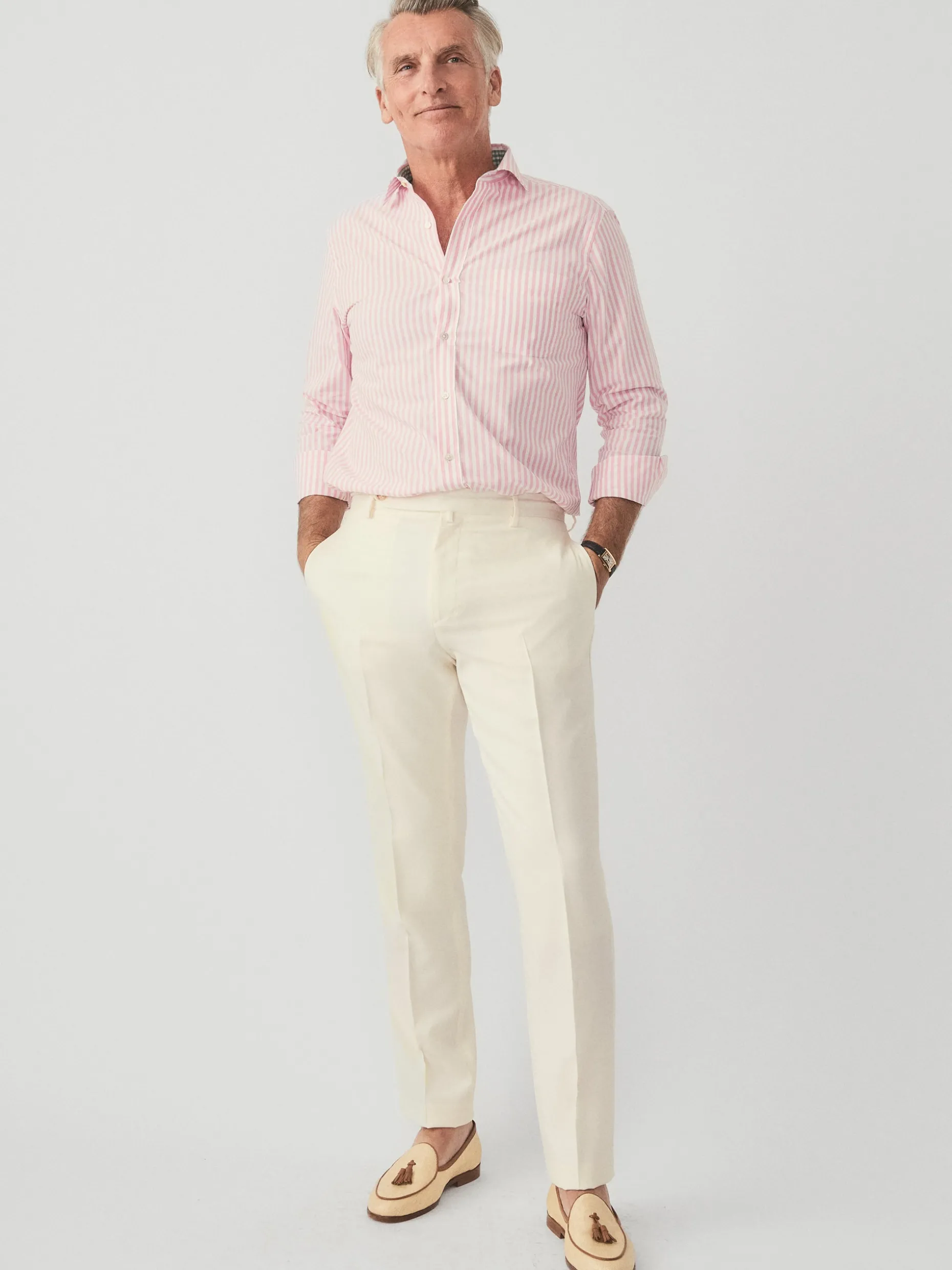 Wool Gaberdine Oxford Pants