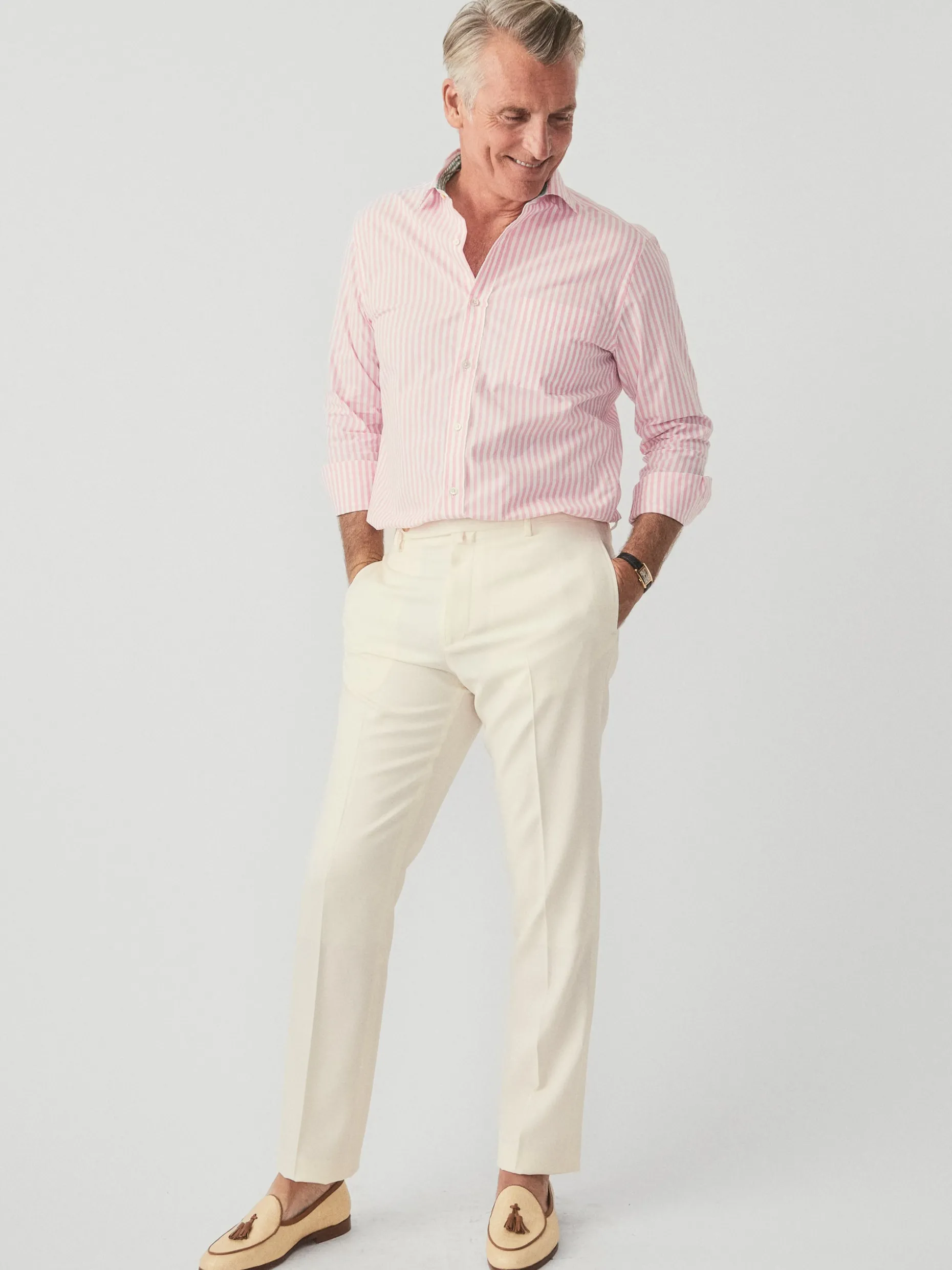 Wool Gaberdine Oxford Pants